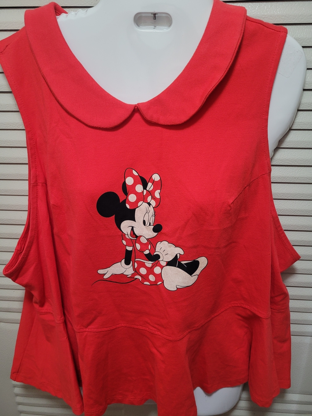 Disney Red Sleeveless Top with Minnie Graphic